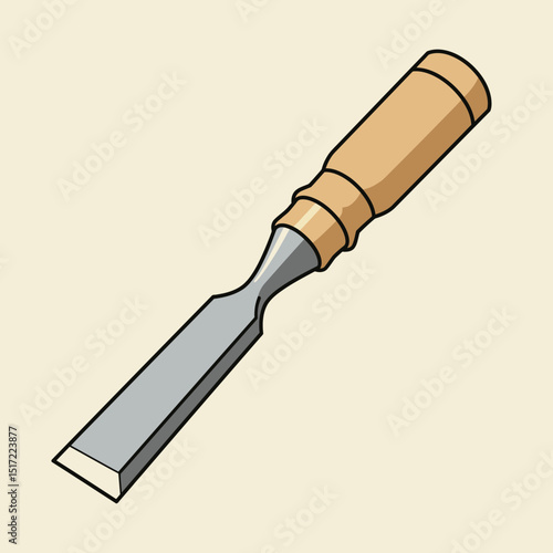Simple Wood Carving Tool with Light Beige Handle
