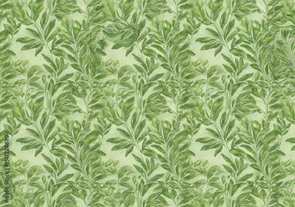 Fototapeta premium Delicate green leaf pattern background design