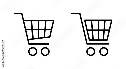 Shopping icon vector. Shopping cart sign and symbol. Trolley icon