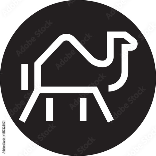 Minimalist Camel Vector Icon Illustration