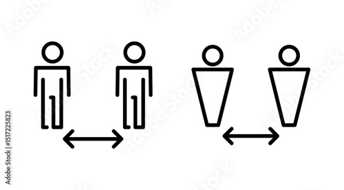 Social distance icon vector. social distancing sign and symbol. self quarantine sign