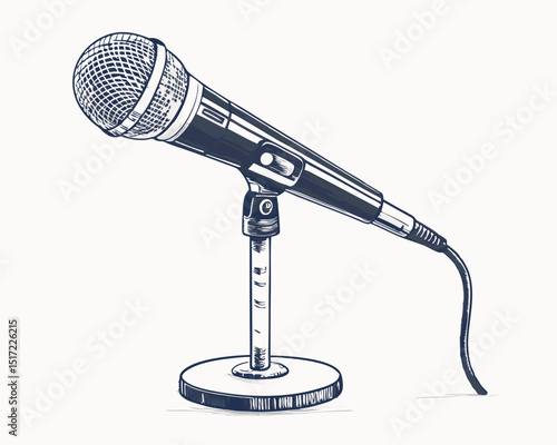 Create a bold, vector illustration of a conference microphone with a thick, clearly defined stroke.  Ensure high resolution and clean lines.