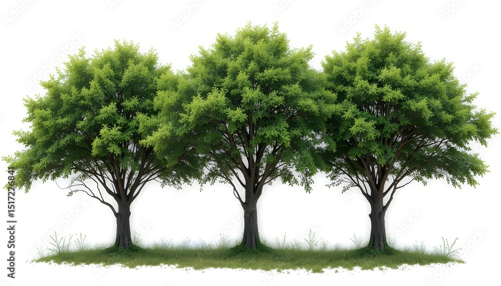 Fototapeta premium Sycamore Platanus Trees Isolated PNG Transparent Background Premium Cutout for Design Use