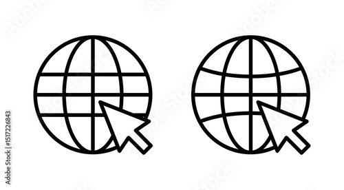 Web icon vector. go to web sign and symbol. web click icon. Global search icon