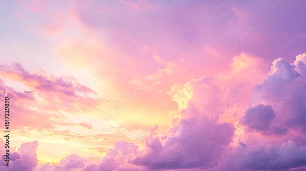 Obraz premium Clouds at Sunset with Pink and Golden Light Shines Through