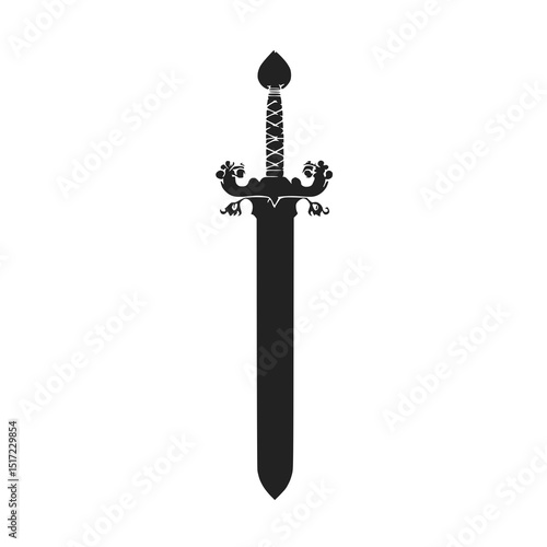 Ancient Roman Gladius Sword Stencil Drawing
