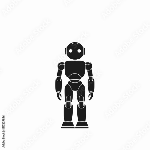 Retro Style Friendly Robot Character Graphic