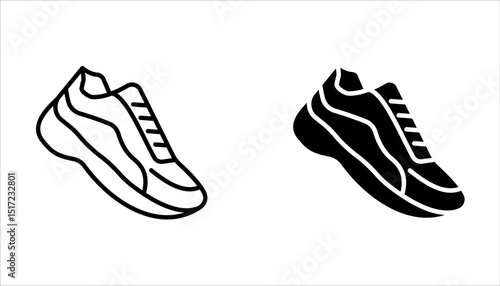 Shoe icon set, Running shoes line icon, vector illustration  isolated on white background.