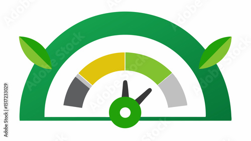 Carbon Offset Meter A graphic of a gauge with green levels representing carbon offsets achieved by choosing sustainable products.