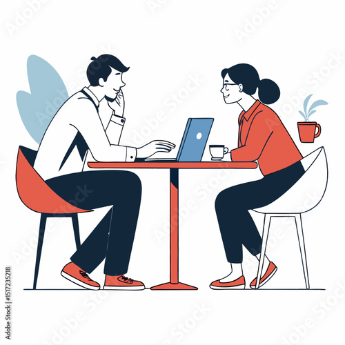 Create a bold vector illustration of diverse coworkers collaborating on a PR project, emphasizing teamwork and positive energy.