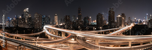 Shanghai yan an elevated highway night china