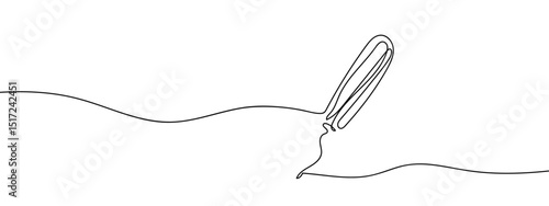 Continuous line, tampon line art vector Edit Stroke.