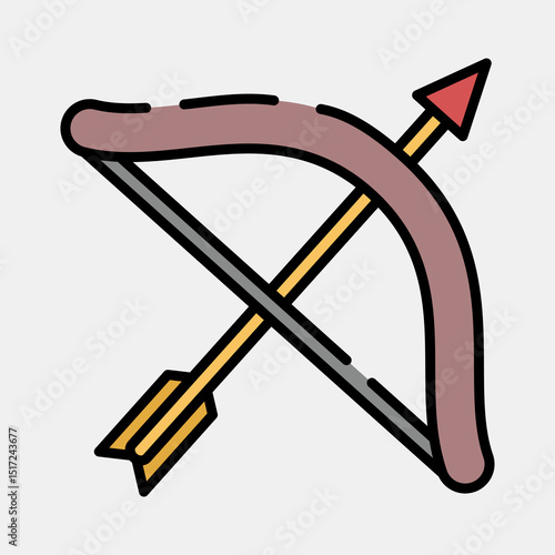 Icon sagitarius the archer. Zodiac horoscope elements. Icon in filled line style.