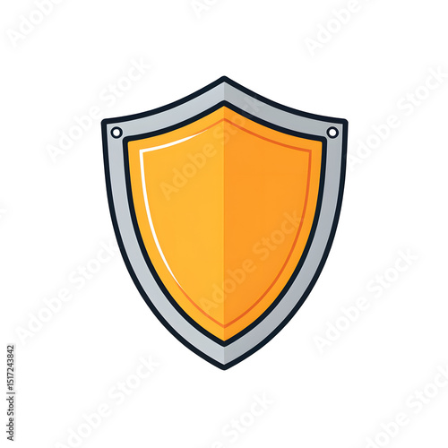 Free Download Flat vector icon of a shield, isolated background - GFXLoad