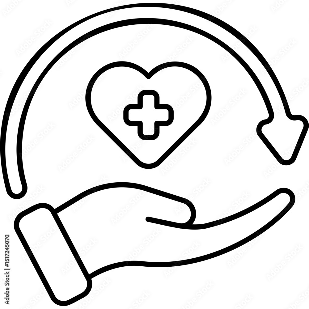 Obraz premium Primary Care Coverage Icon