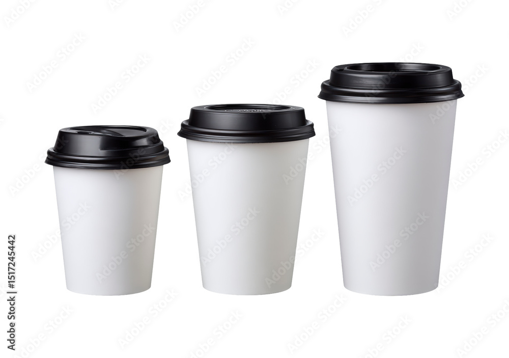 Various sizes of coffee cups Various sizes of coffee cups