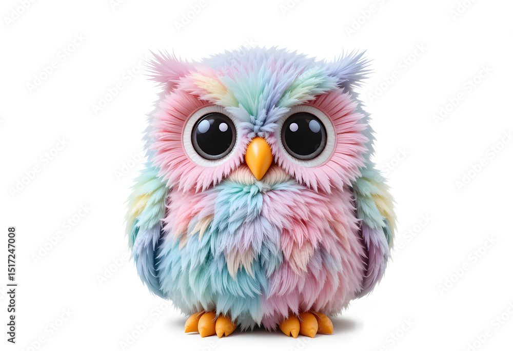 Colorful Fluffy Owl Plush Toy with Big Eyes Colorful Fluffy Owl Plush Toy with Big Eyes