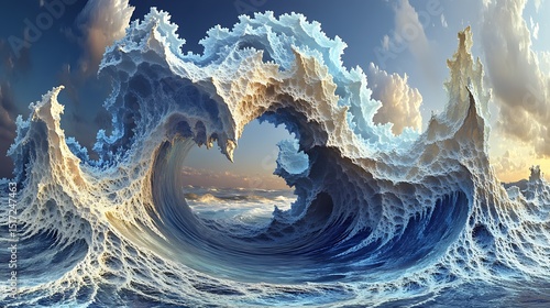 Wallpaper Mural Magnificent oceanic swirl against the sky showcasing natures raw power and wonder Torontodigital.ca