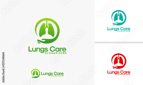 lungs care logo template vector