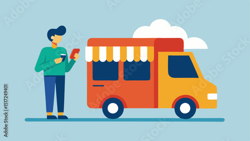 Casual Dresser at a Food Truck A casually dressed person ordering food from a food truck side glancing at their phone where a FLASH SALE offer for phone accessories is prominently