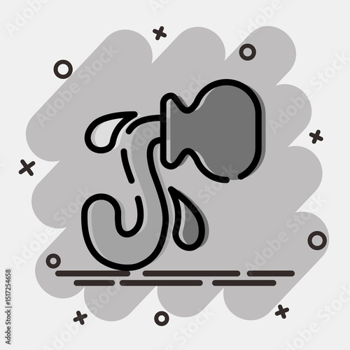 Icon aquarius the water bearer. Zodiac horoscope elements. Icon in comic style.