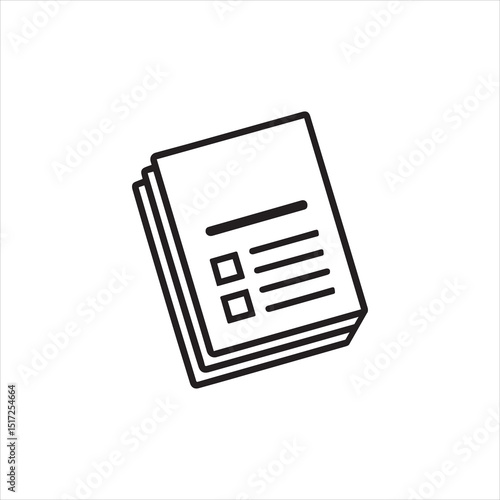 vector document icon with check mark for approval or completion
