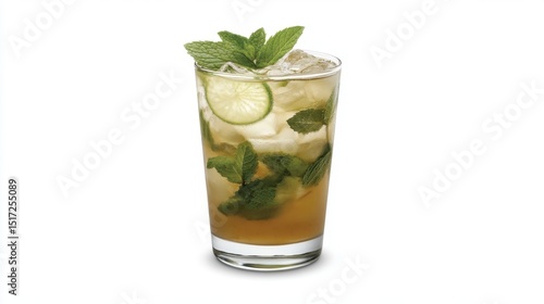 Wallpaper Mural Refreshing Mint Cocktail: A close-up shot of a vibrant mint cocktail, a harmonious blend of refreshing flavors and textures, capturing the essence of a moment of cool refreshment. Torontodigital.ca