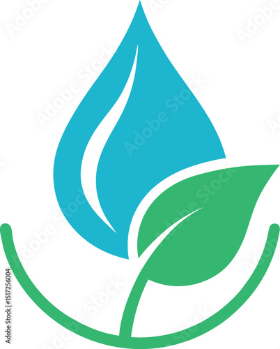 water drop and green leaf