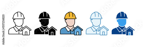 Architect  Icon Set Multiple Style Collection