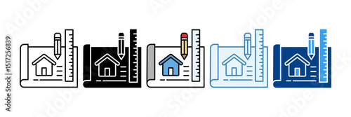 Blueprint  Icon Set Multiple Style Collection