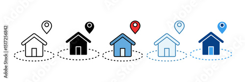 Location  Icon Set Multiple Style Collection