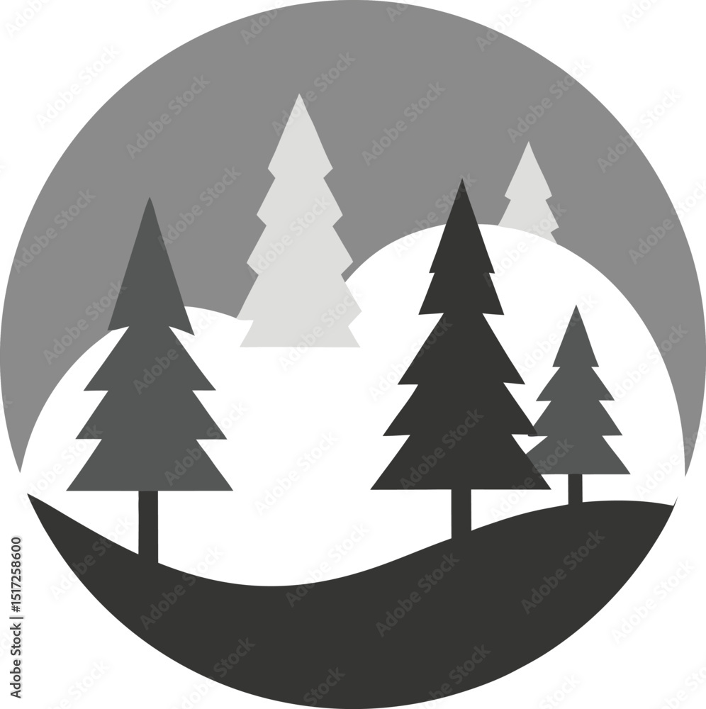 Obraz premium set of christmas trees