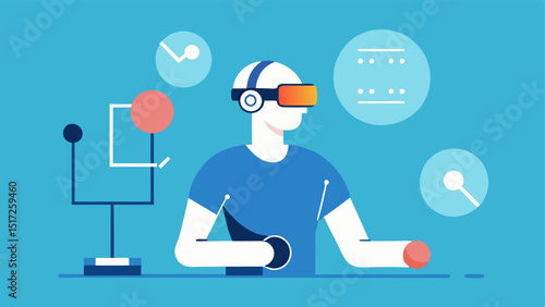 AIEnhanced Rehabilitation A patient using a VR headset during therapy guided by an AI program that adjusts exercises based on realtime performance feedback.