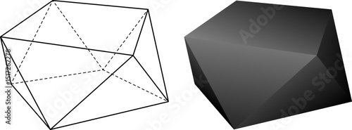 3d square antiprism icon set