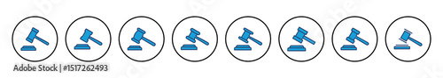 Gavel icon vector. judge gavel icon vector. law icon vector. auction hammer