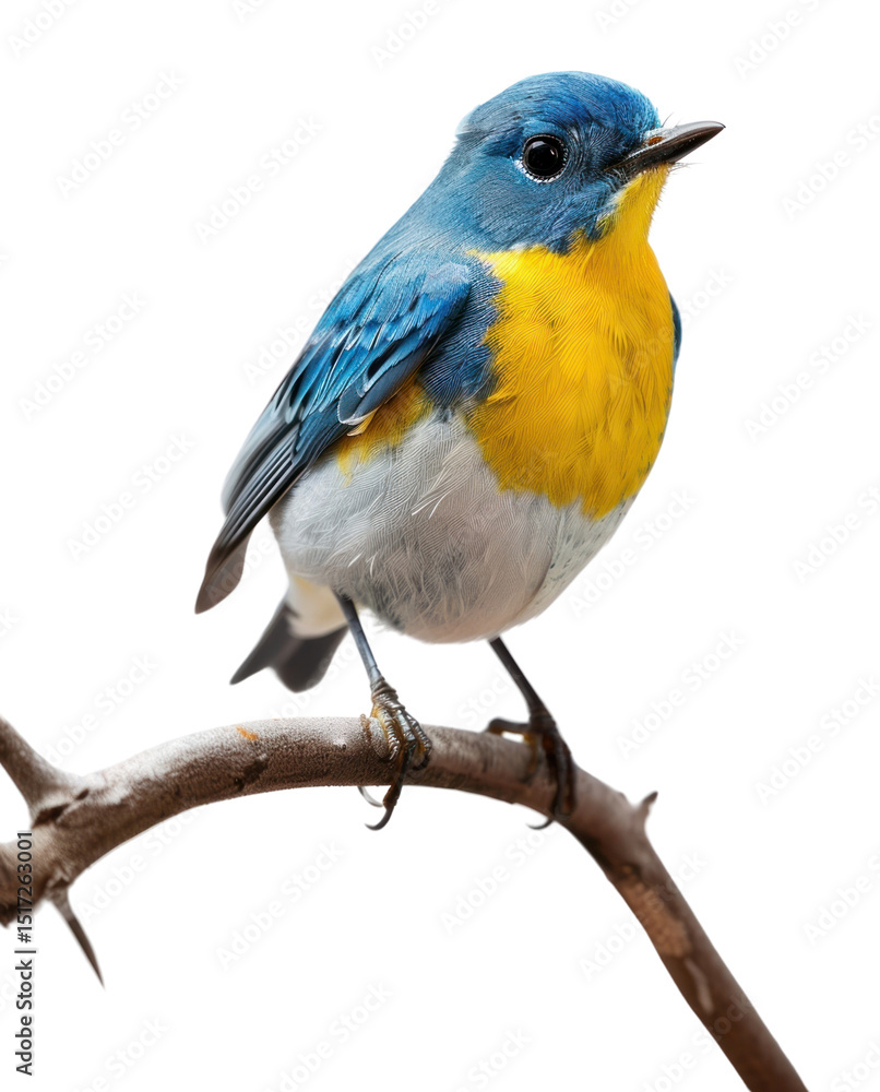 Fototapeta premium PNG Colorful bird perched branch