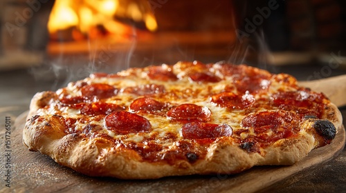 Wallpaper Mural Freshly Baked Pepperoni Pizza Steaming Hot from Wood Fired Oven Torontodigital.ca