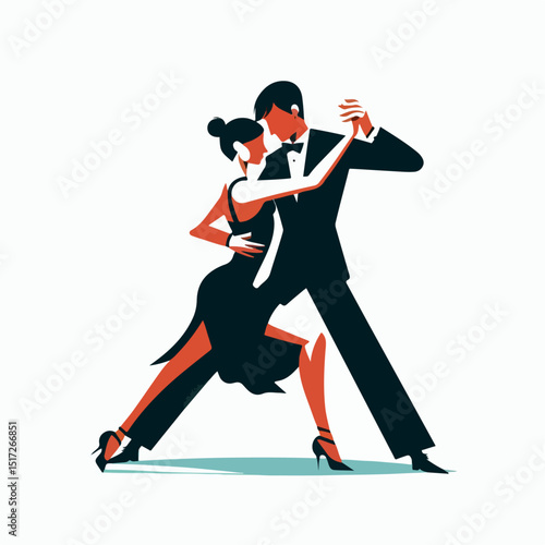 tango dance vector illustration