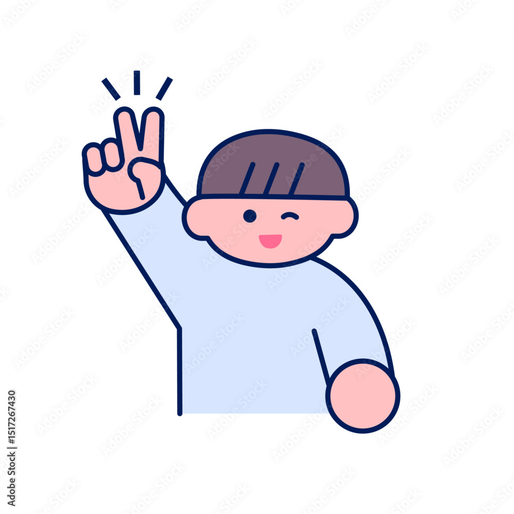 シンプルポップ/ピースをする男の子
シンプルポップ/ピースをする男の子