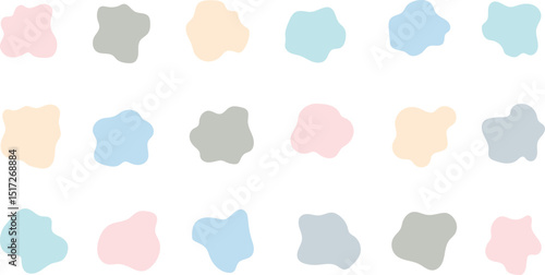シンプルで抽象的な泡や雲形のセット