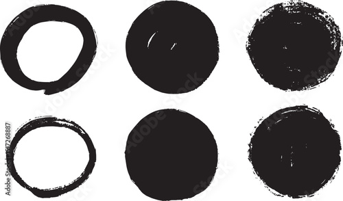 筆やクレヨンで書いた丸の素材ベクターセット