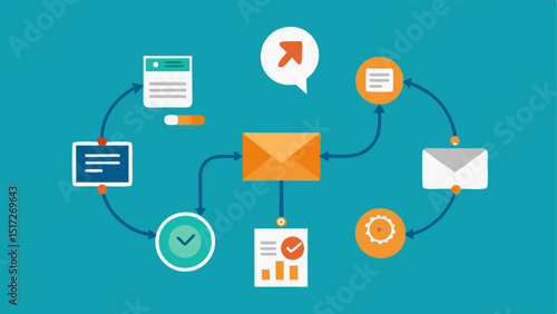 Infographic Style A vector diagram showing the process of taking a test from sample collection to mailing it off and receiving results.