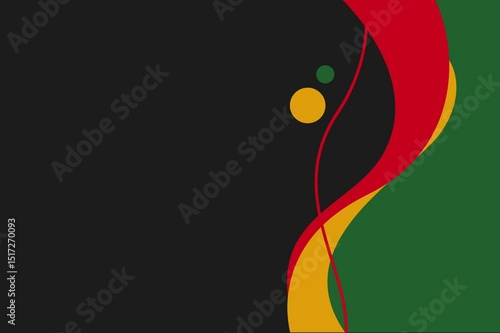 Abstract Video Background with Red, Yellow, and Green Wavy Shapes and Floating Circles