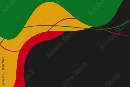 Abstract Kwanzaa Colors Wavy Background Animation with Green, Yellow, Red, and Black