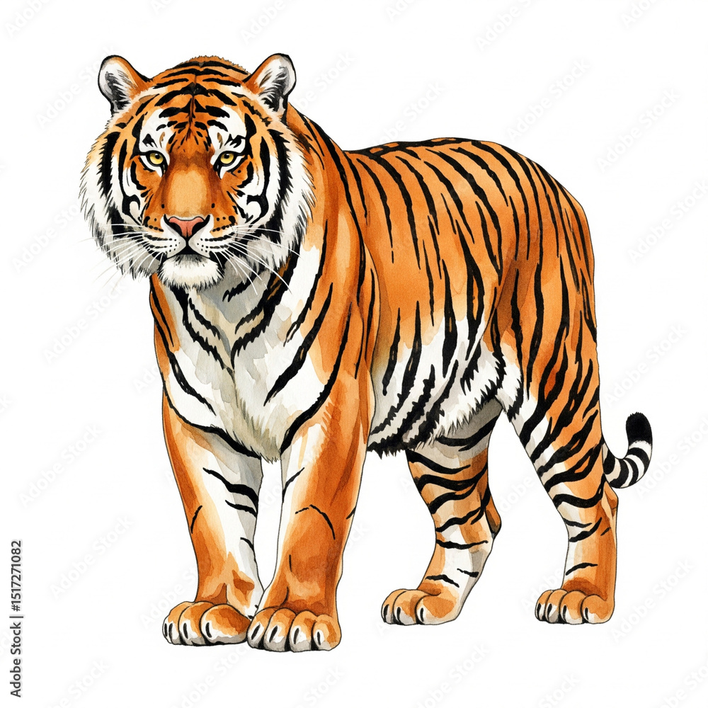 Obraz premium tiger on white background
