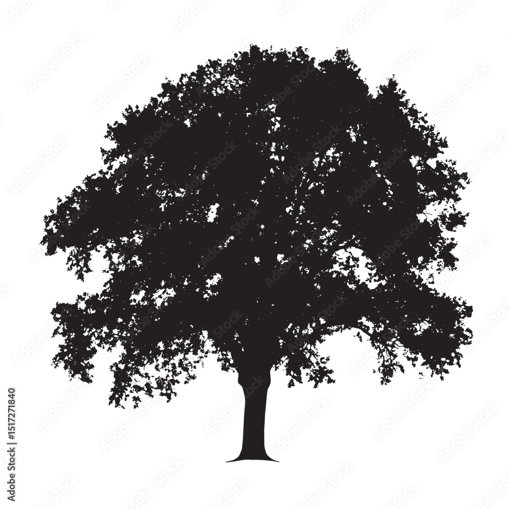 Fototapeta premium Whimsical Oak Tree Silhouette