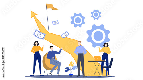 Group of people collaborating to achieve goals, teamwork, success, progress, cooperation, achievement, unity, diversity, support, communication, strategy, determination, growth, motivation, effort.