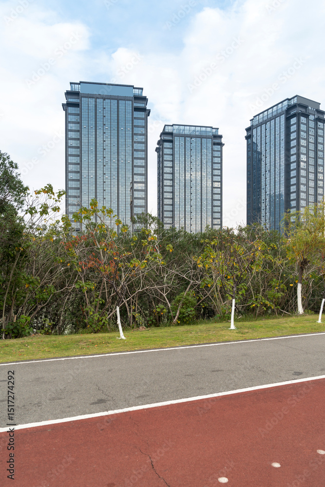 Obraz premium walkway in the modern city