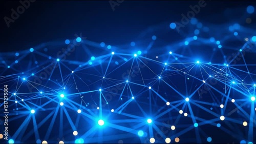 Wallpaper Mural Blue network , seamless looping 4k time-lapse animation video background Torontodigital.ca