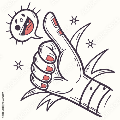Cartoon Finger with Wart Vector Clipart
